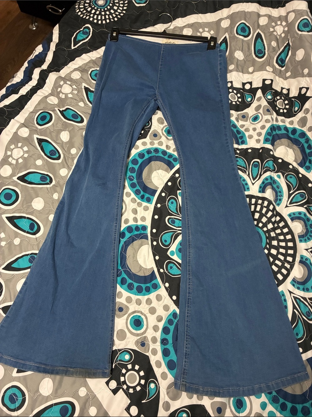 Listicle Blue Flare Wide Leg Jeans